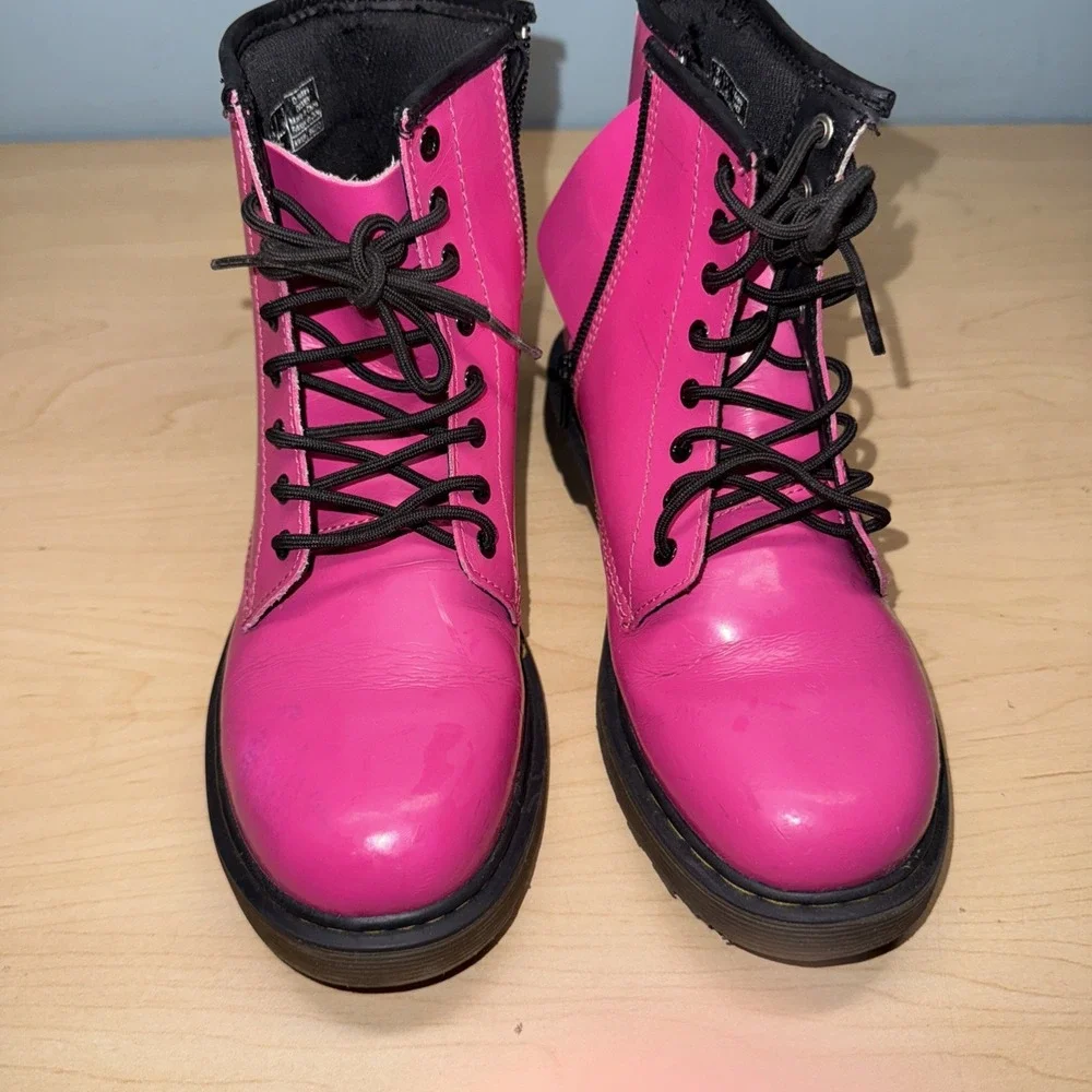 Dr Doc Martens Little Girls Hot Pink Boots Size 2Y